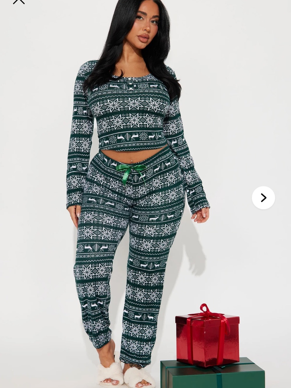 Holiday Feeling Brushed Waffle PJ Jogger Set - Green